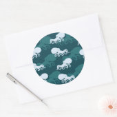 Sticker Rond Lignes Du Motif Octopus (Enveloppe)