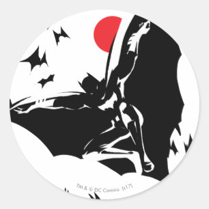 Sticker Rond Ligue de Justice   Batman dans le nuage de chauves