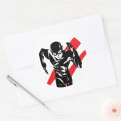 Sticker Rond Ligue de Justice | Flash Running Noir Pop Art (Enveloppe)