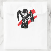 Sticker Rond Ligue de Justice | Flash Running Noir Pop Art (Sac)