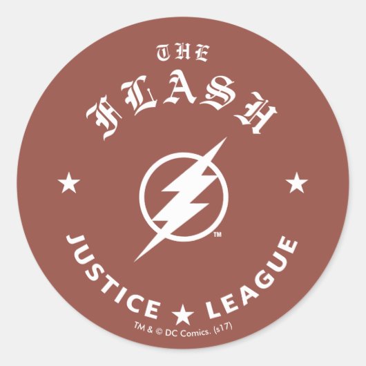 Sticker Rond Ligue de Justice | L'Emblème Flash Retro Lightning (Devant)