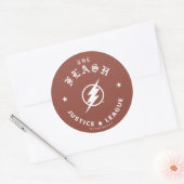 Sticker Rond Ligue de Justice | L'Emblème Flash Retro Lightning (Enveloppe)