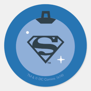 Sticker Rond Ligue de Justice Superman Holiday Bauble