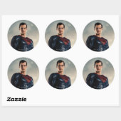 Sticker Rond Ligue de Justice | Superman Sur Le Champ De Batail (Feuille)