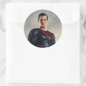 Sticker Rond Ligue de Justice | Superman Sur Le Champ De Batail (Sac)