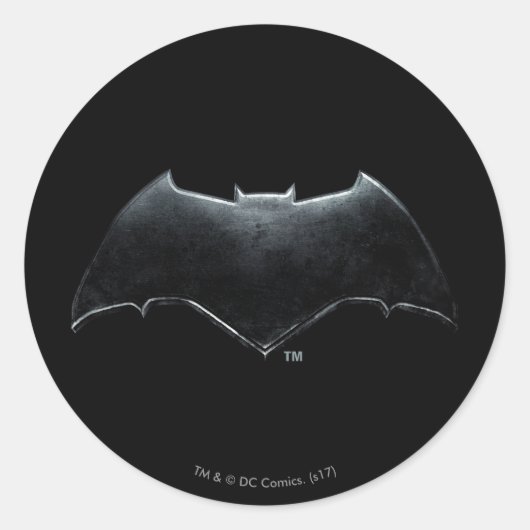 Sticker Rond Ligue de Justice | Symbole de batman métallique (Devant)