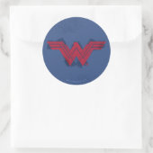 Sticker Rond Ligue de Justice | Symbole de femme Wonder brossé (Sac)