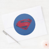 Sticker Rond Ligue de Justice | Symbole Superman brosse et demi (Enveloppe)
