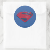Sticker Rond Ligue de Justice | Symbole Superman brosse et demi (Sac)