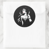 Sticker Rond Ligue de Justice | Wonder Woman Noir Pop Art (Sac)
