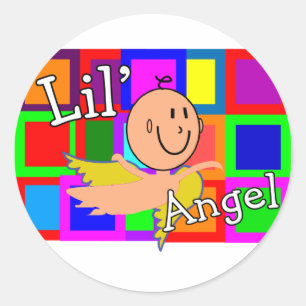 Sticker Rond Lil Angel MOSAIC Avec Angel Baby—Adorable