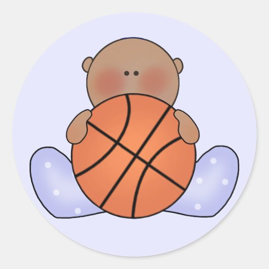 Sticker Rond Lil Basketball Baby Boy - Ethnique (Devant)
