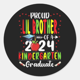 Sticker Rond Lil Brother De 2024 Graduate De La Maternelle