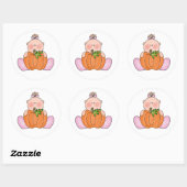 Sticker Rond Lil Citrouille Baby Girl (Feuille)
