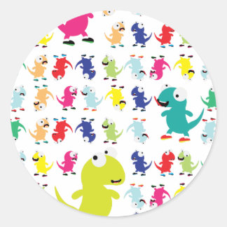 Sticker Rond Lil Dino Lizards
