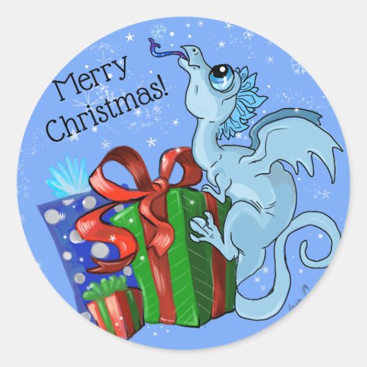 Sticker Rond lil' Dragon Snowflake (Devant)