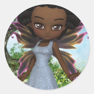 Sticker Rond Lil Fairy Princesse