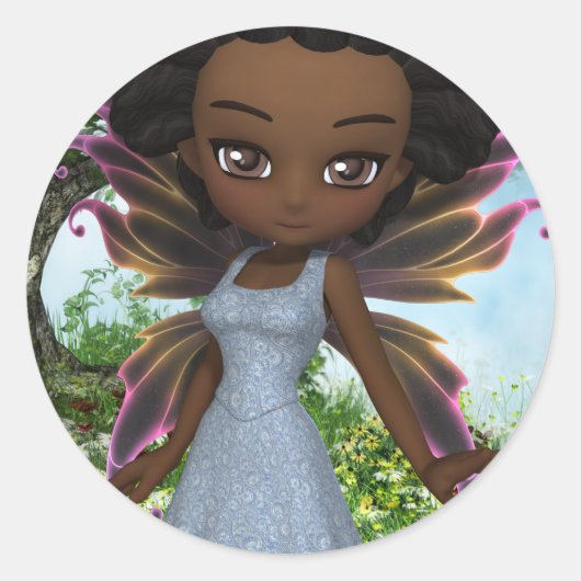 Sticker Rond Lil Fairy Princesse (Devant)