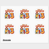 Sticker Rond Lil Fireman 3e anniversaire (Feuille)