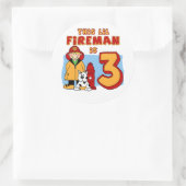 Sticker Rond Lil Fireman 3e anniversaire (Sac)