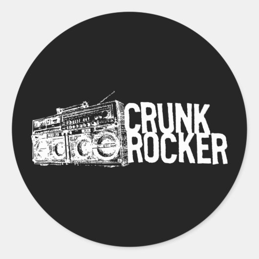 Sticker Rond Lil Jon "Crunk Rocker Boombox White" (Devant)