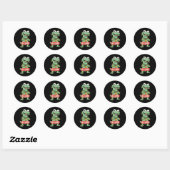 Sticker Rond Lil Lizard Funny Lizard Trending Meme (Feuille)