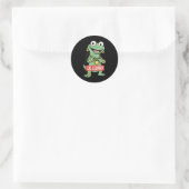 Sticker Rond Lil Lizard Funny Lizard Trending Meme (Sac)
