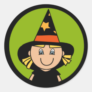 Sticker Rond Lil' Witch