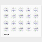 Sticker Rond Lilac aquarelle florale personnalisée (Feuille)