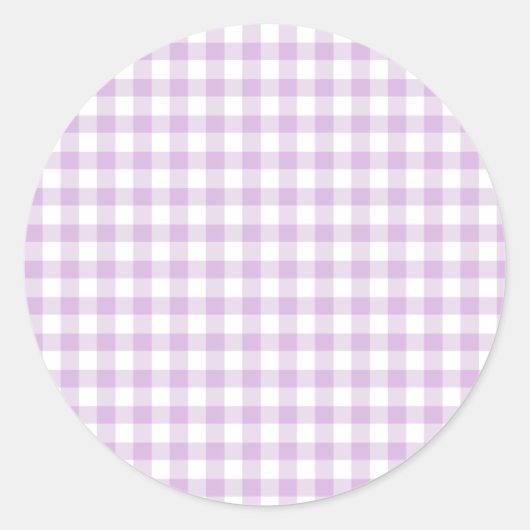 Sticker Rond Lilac En vichy doux classique (Devant)