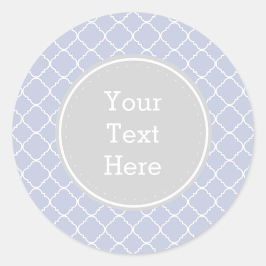 Sticker Rond Lilac et Quatrefoil blanc (Devant)