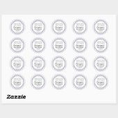 Sticker Rond Lilac Grey Merci Baby shower Favoriser les étiquet (Feuille)