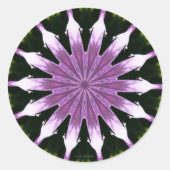 Sticker Rond Lilac Petunia Kaleidoscope Design (Devant)