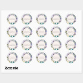 Sticker Rond Lilac Purple Aquarelle Florale Boho Adresse (Feuille)