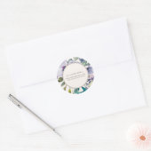 Sticker Rond Lilac Purple Aquarelle Florale Boho Adresse (Enveloppe)