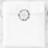 Sticker Rond Lilac Purple Aquarelle Florale Boho Mariage (Sac)
