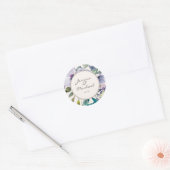 Sticker Rond Lilac Purple Aquarelle Florale Boho Mariage (Enveloppe)