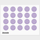 Sticker Rond Lilac Purple Bachelorette Party Personalized (Feuille)