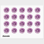 Sticker Rond LILAC PURPLE Rose - Mariage Enveloppe Sceau (Feuille)
