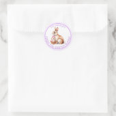 Sticker Rond Lilac Purple Stripe Du Cadeau Lapin De Pâques (Sac)