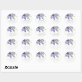 Sticker Rond Lilac Succulent Eucalyptus Botanical Bunch Adresse (Feuille)