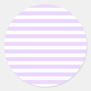 Sticker Rond Lilac violet et blanc bonbons rayures