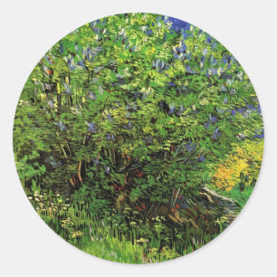 Sticker Rond Lilacs de Vincent van Gogh, Fleurs de Jardin Vinta