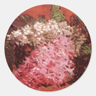 Sticker Rond Lilacs roses par Vincent van Gogh, Fleur de la vie
