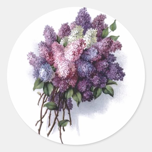 Sticker Rond Lilacs vintages (Devant)