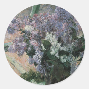 Sticker Rond Lilas à la fenêtre par Mary Cassatt, Art ancien