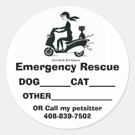 Sticker Rond LILCHICK_LOGO 2, Secourt d'urgence,... - Customisé (Devant)