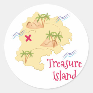Sticker Rond L'île au trésor