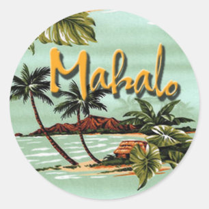 Sticker Rond L'île de Mahalo Hawaiian