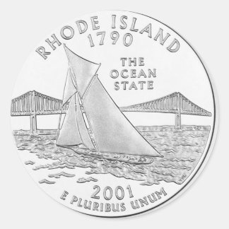 Sticker Rond L'île Rhode